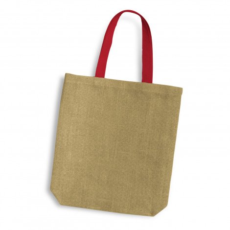 Thera Jute Tote Bag - Coloured Handles - Image 4