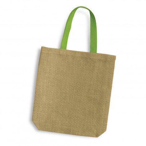 Thera Jute Tote Bag - Coloured Handles - Image 5