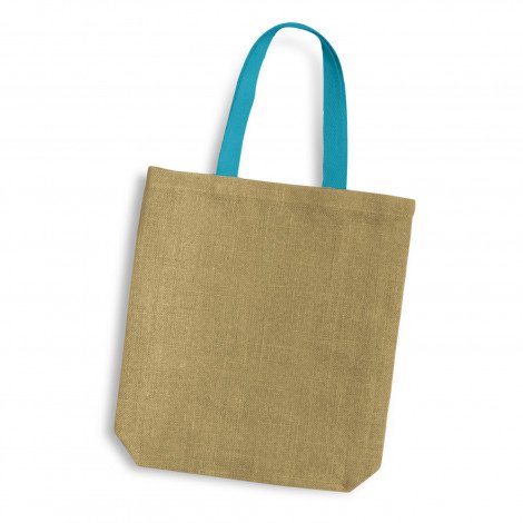 Thera Jute Tote Bag - Coloured Handles - Image 7
