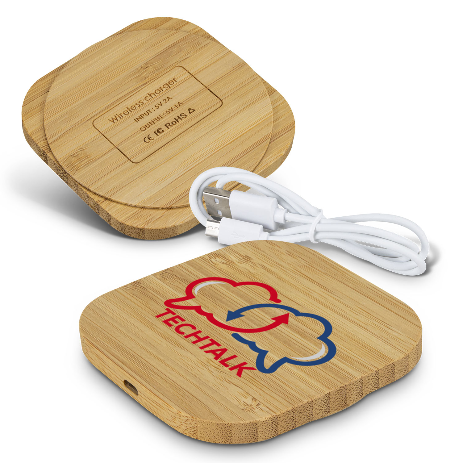 Vita Bamboo Wireless Charger - Square - Image 2