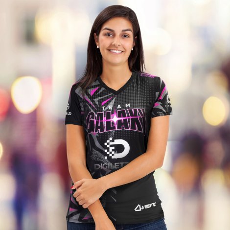 Custom Womens Sports V-Neck T- Shirt - Image 4