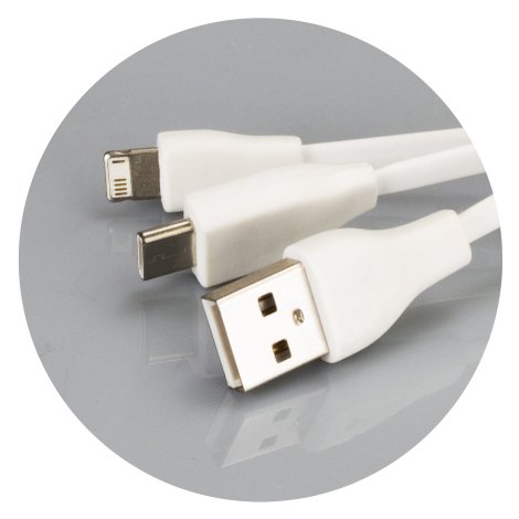 Bamboo Charging Cable Key Ring - Rectangle - Image 3