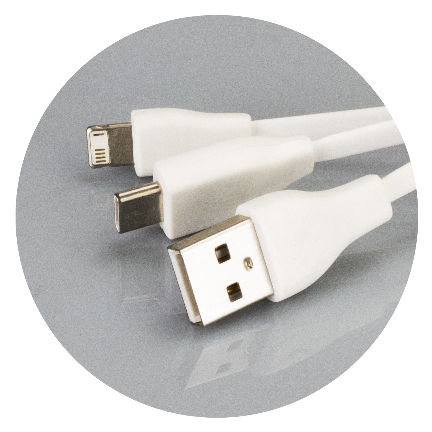 Bamboo Charging Cable Key Ring - Rectangle - Image 3