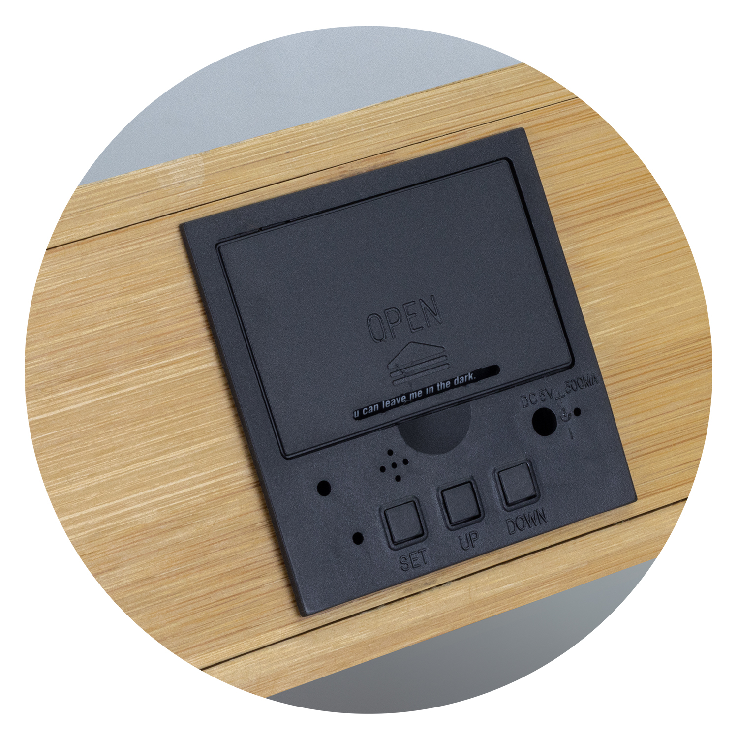 Bamboo Wireless Charging Clock - Image 5