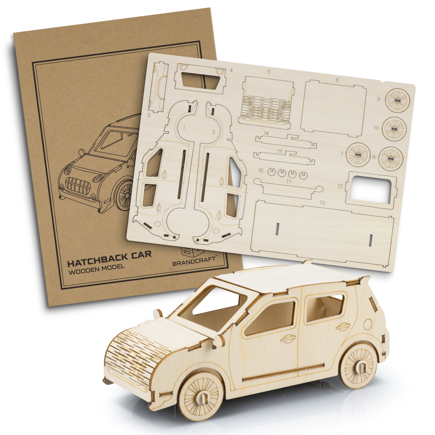 BRANDCRAFT Hatchback Car Wooden Model - Image 2