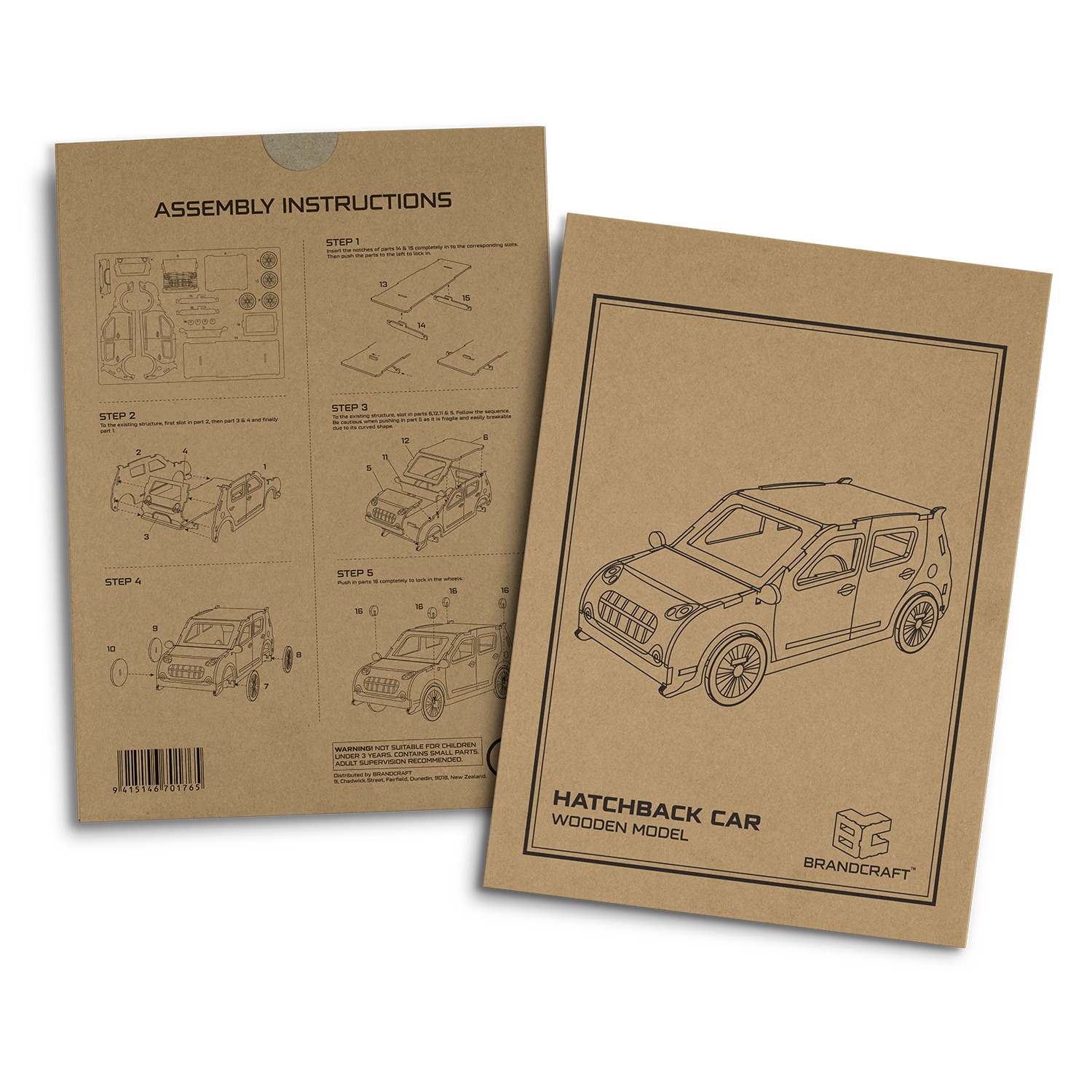 BRANDCRAFT Hatchback Car Wooden Model - Image 5