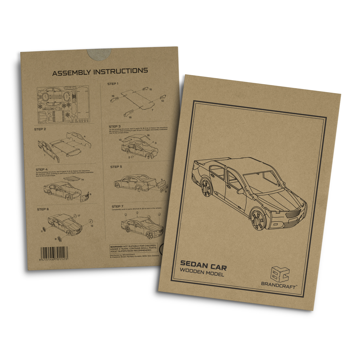 BRANDCRAFT Sedan Car Wooden Model - Image 5