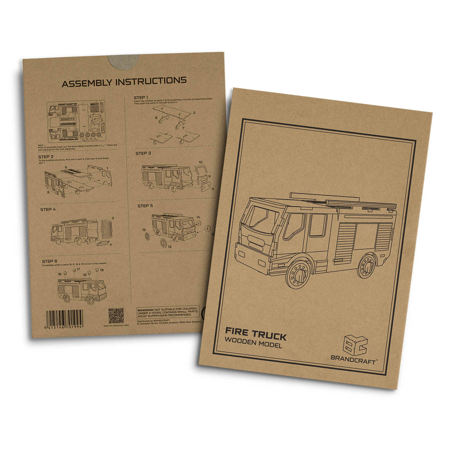 BRANDCRAFT Fire Truck Wooden Model - Image 5