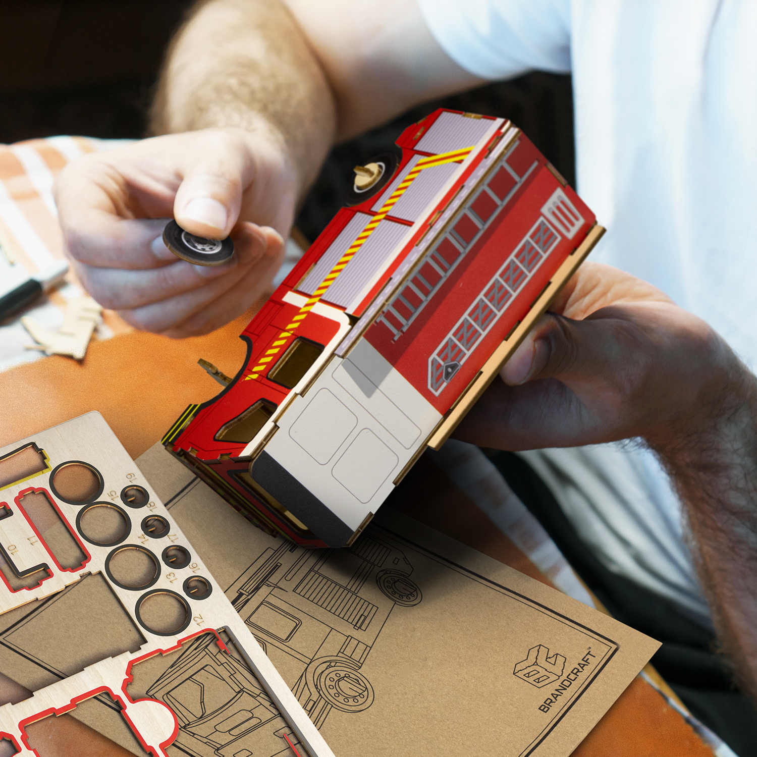 BRANDCRAFT Fire Truck Wooden Model - Image 8