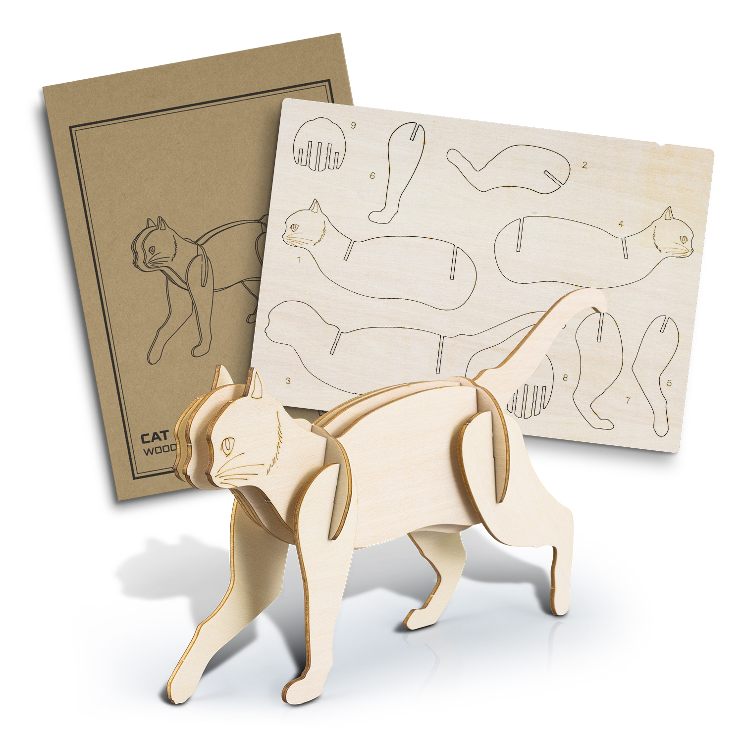 BRANDCRAFT Cat Wooden Model - Image 2