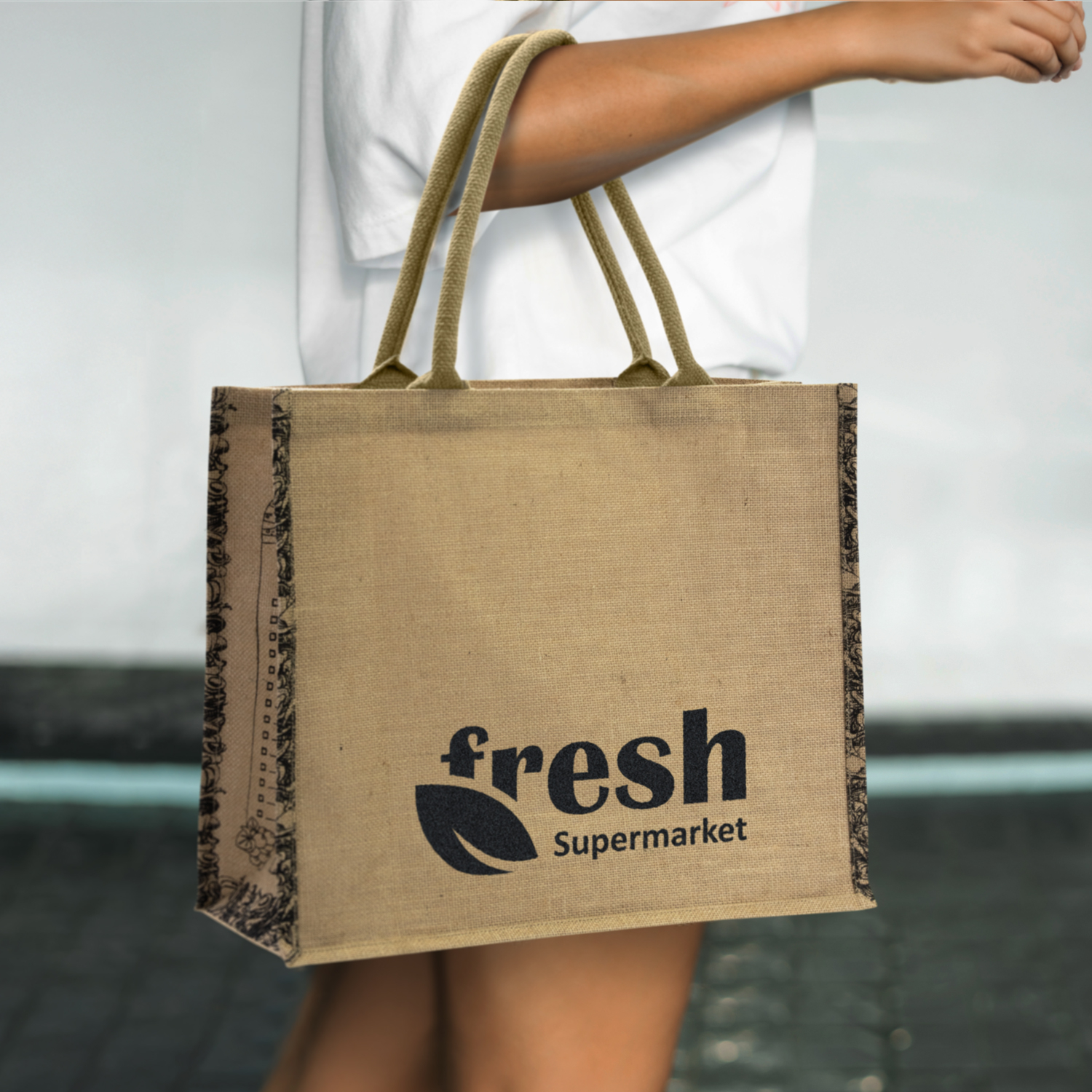 Modena Jute Tote Bag - Image 4