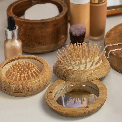 NATURA Bamboo Brush and Mirror - Image 8