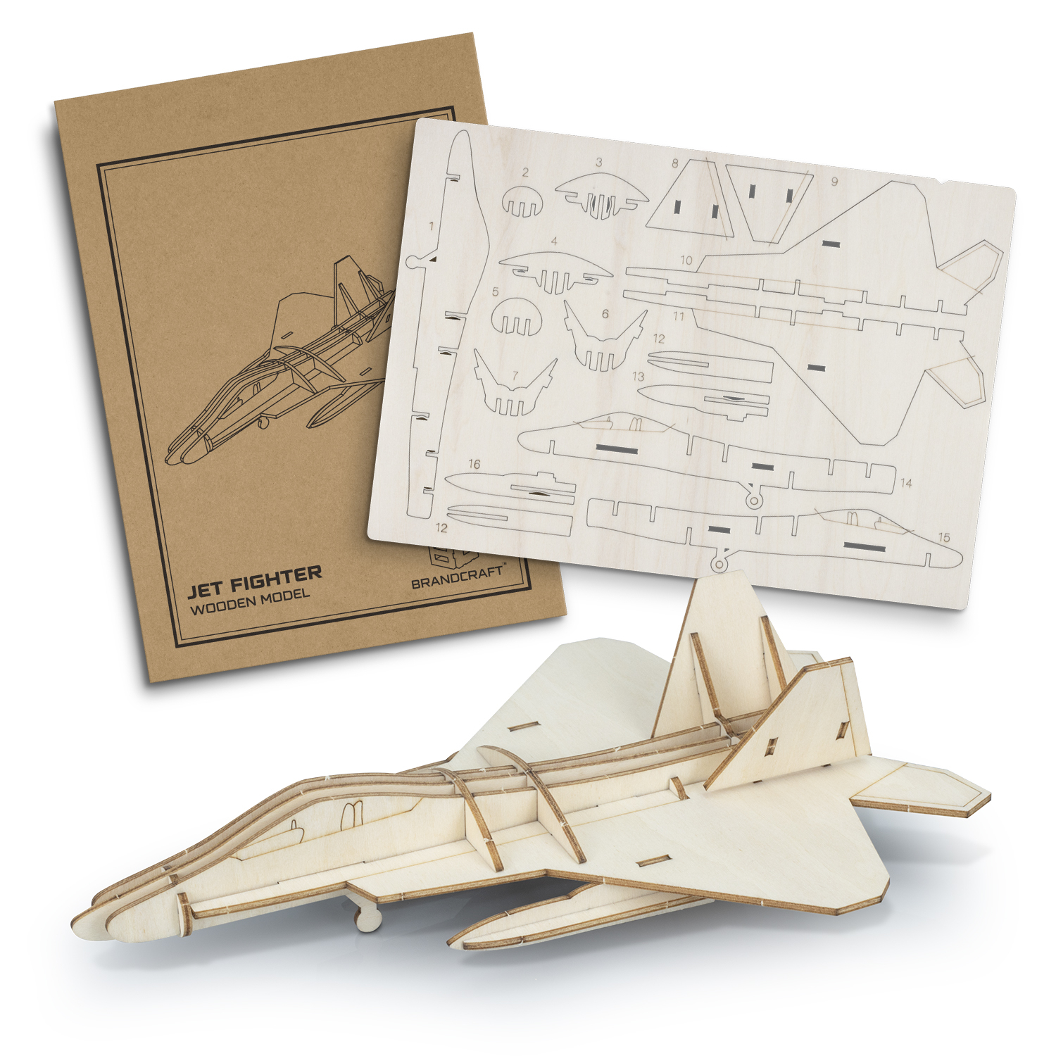 BRANDCRAFT Jet Fighter Wooden Model - Image 2