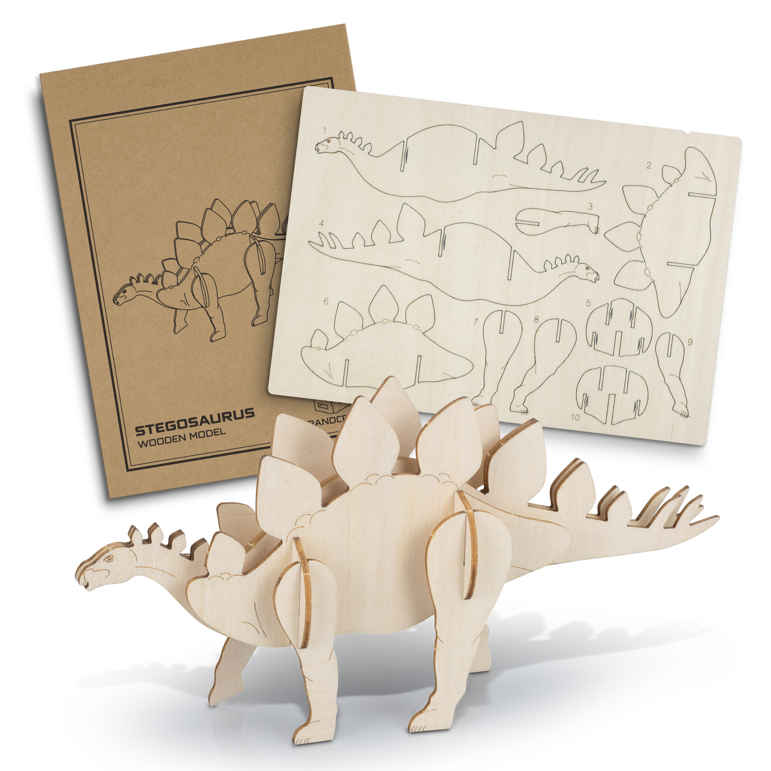 BRANDCRAFT Stegosaurus Wooden Model - Image 2