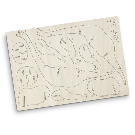 BRANDCRAFT Brachiosaurus Wooden Model - Image 4