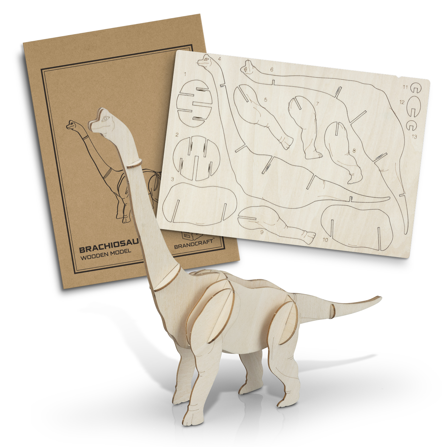 BRANDCRAFT Brachiosaurus Wooden Model - Image 2