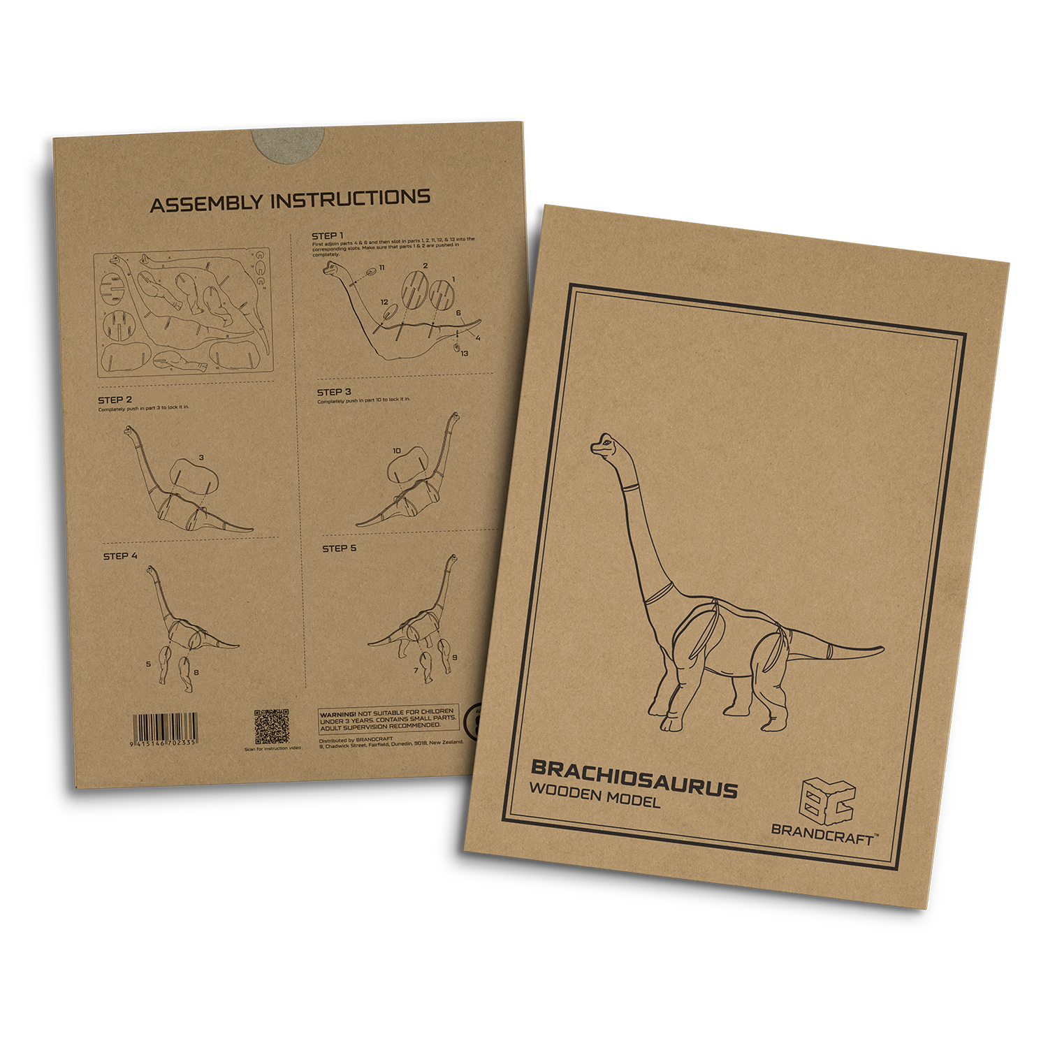 BRANDCRAFT Brachiosaurus Wooden Model - Image 5