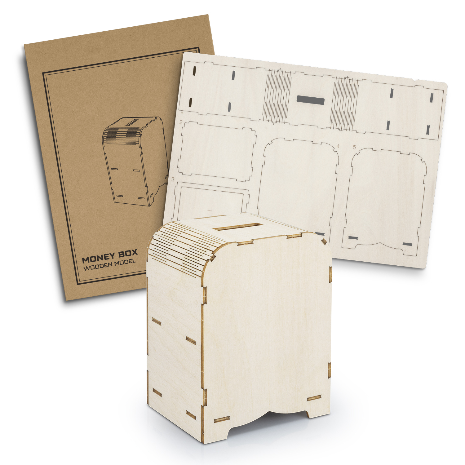 BRANDCRAFT Money Box Wooden Model - Image 2