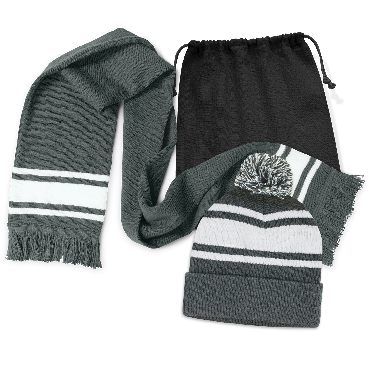 Commodore Scarf and Beanie with Pom Pom Set - Image 2