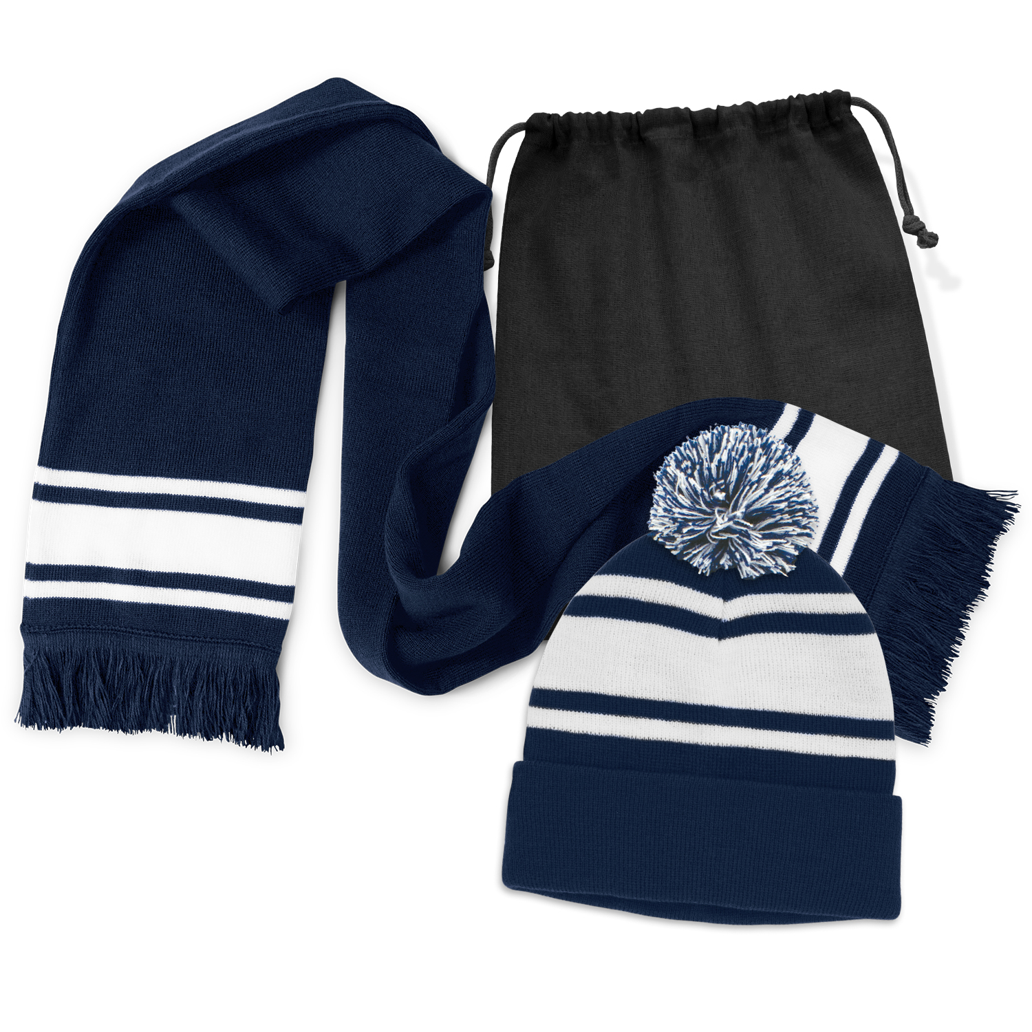 Commodore Scarf and Beanie with Pom Pom Set - Image 4