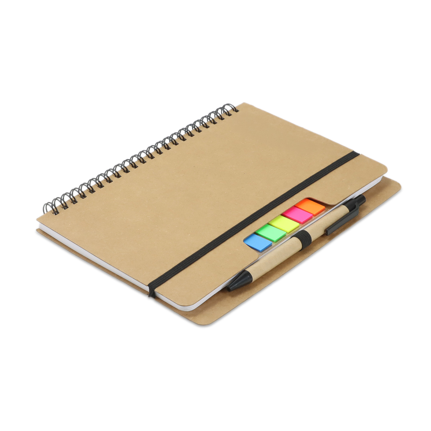 Kraft Notebook with Notes and Flags - Image 3
