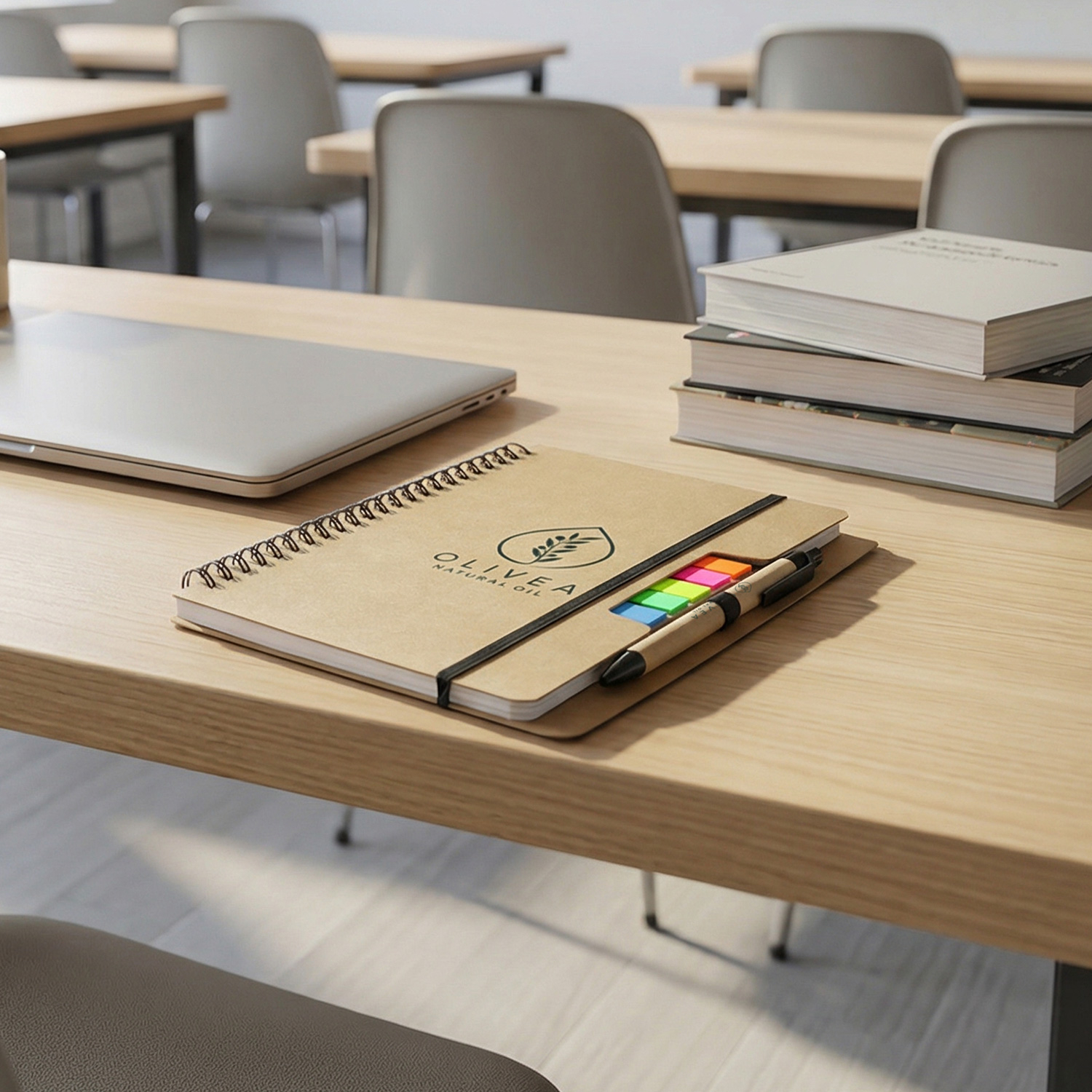 Kraft Notebook with Notes and Flags - Image 6