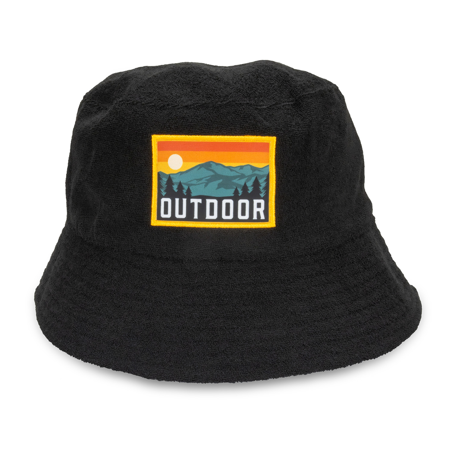 Terry Towelling Bucket Hat with Full Colour Patch - Image 2