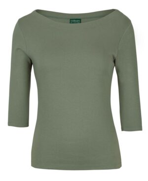 C of C LADIES 3/4 SLEEVE BOAT NECK TEE SAGE