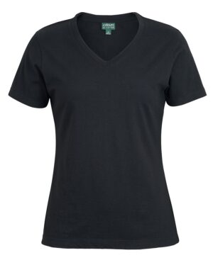 C of C LADIES V NECK TEE BLACK