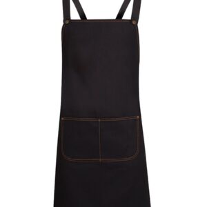 JB's CROSS BACK DENIM APRON (WITHOUT STRAP) BLACK