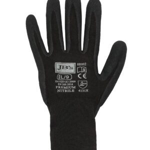 JB's PREMIUM BLACK NITRILE BRTHABLE GLOVE (12 PK) -