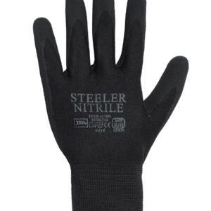 JB's STEELER SANDY NITRILE GLOVE (12PK) BLACK/BLACK-S
