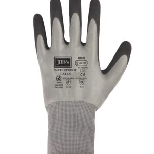 JB's WATERPROOF DBL LATEX COATED GLOVE 5PK GREY/BLACK-S-07