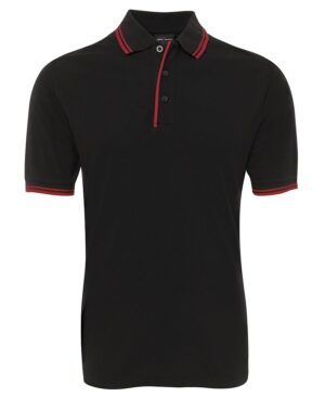 JB's CONTRAST POLO BLACK/RED - 3XS