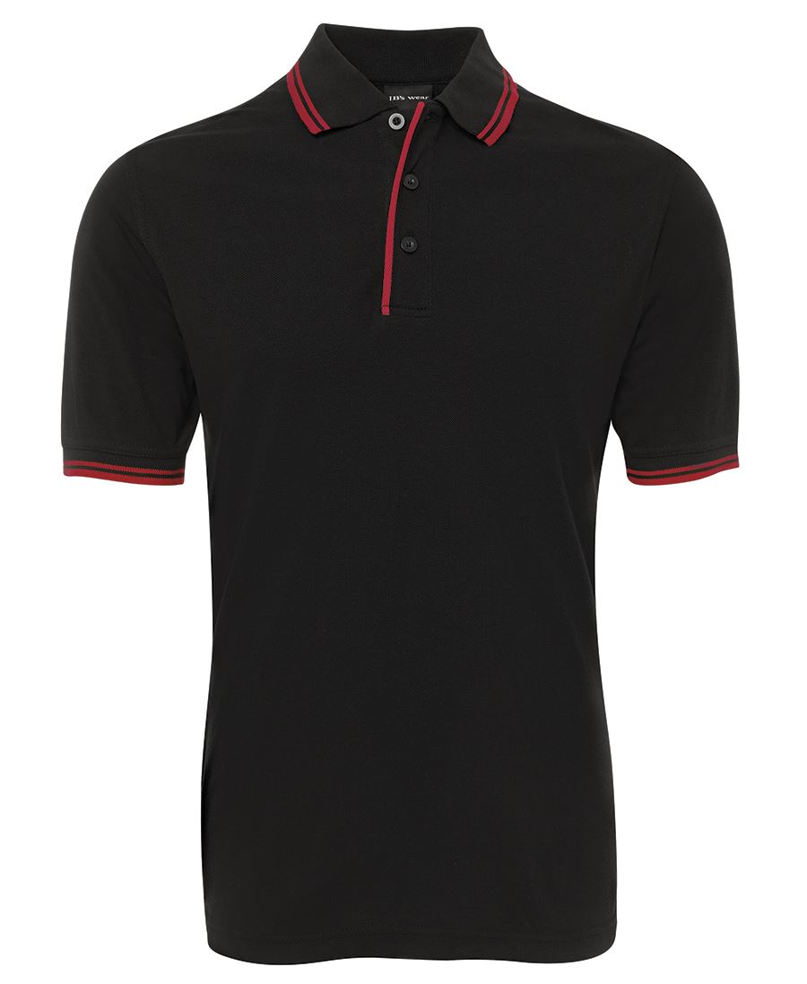 JB's CONTRAST POLO BLACK/RED - 3XS