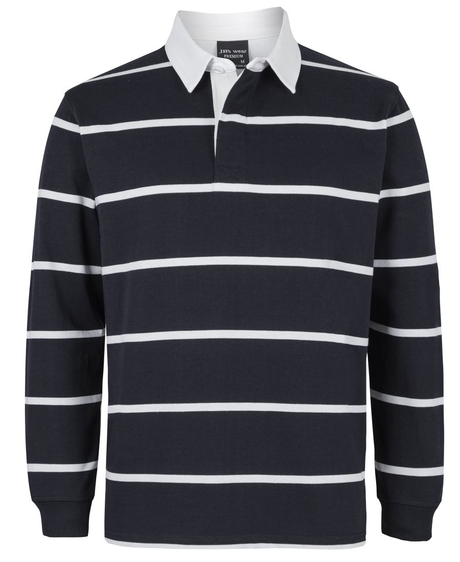JB's YARN DYED RUGBY BLACK/WHITE - 3XS