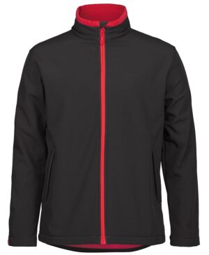PDM THREE LAYER SOFTSHELL JACKET BLACK/RED-2XS
