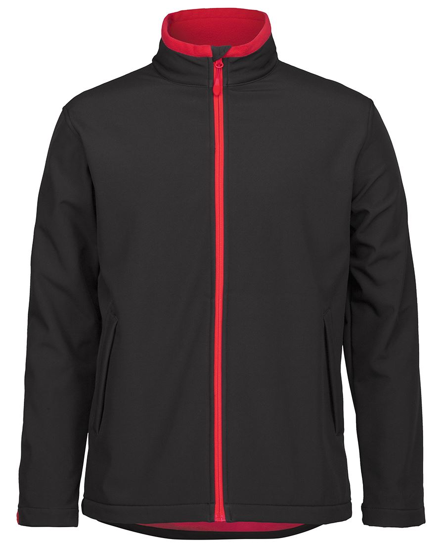 PDM THREE LAYER SOFTSHELL JACKET BLACK/RED-2XS