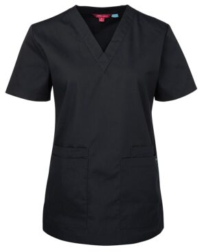 JB's LADIES SCRUBS TOP BLACK