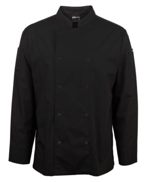 JB's L/S SNAP BUTTON CHEFS JACKET BLACK-3XS