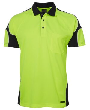 JB's HV 4602.1 S/S ARM PANEL POLO LIME/BLACK-2XS