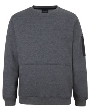JB's 350 PREMIUM TRADE CREW NECK FLEECE CHAR MARLE/BLACK-2XS
