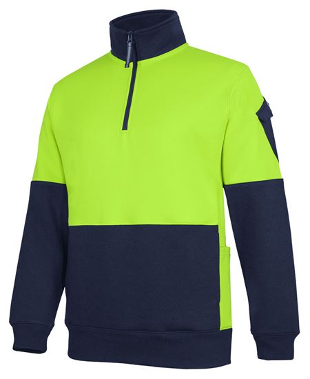 JB'S 350G HI VIS 1/2 ZIP TRADE FLEECE