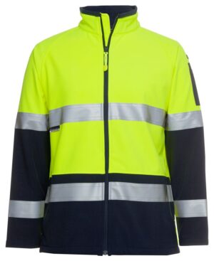 JB's HV 4602.1 (D+N) SOFTSHELL JACKET LIME/NAVY - 2XS