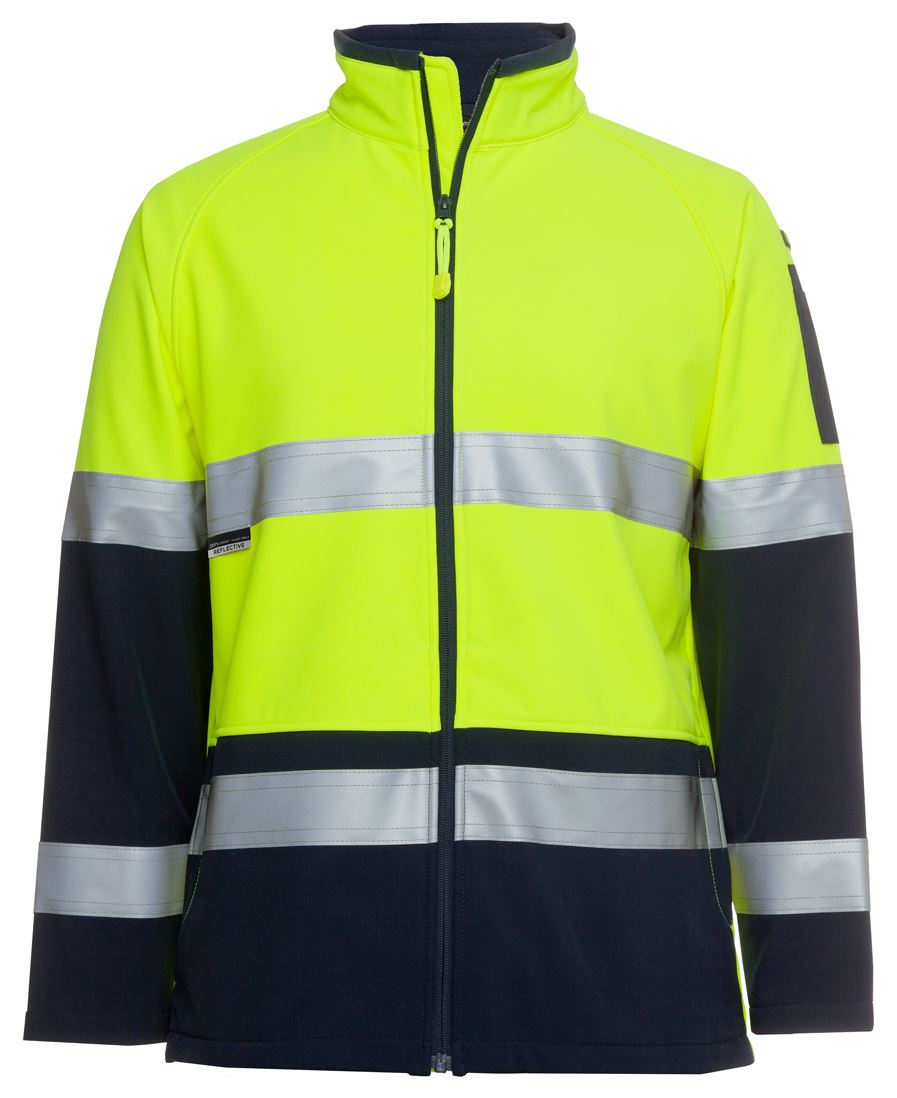 JB's HV 4602.1 (D+N) SOFTSHELL JACKET LIME/NAVY - 2XS
