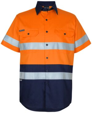 JB's HV (D+N) S/S 150G W/SHIRT ORANGE/NAVY - 3XS