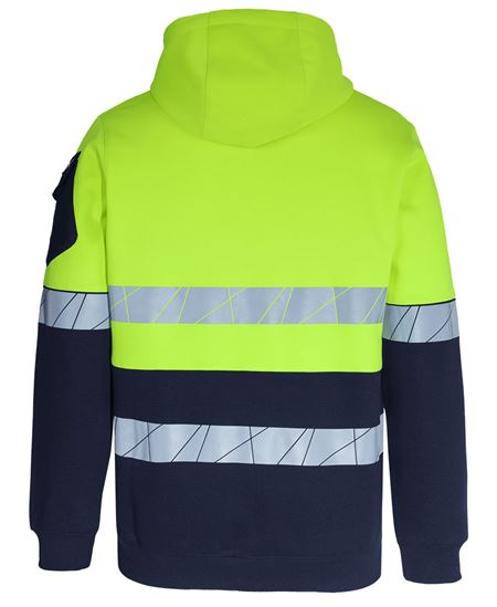 JB'S 450G HI VIS FULL ZIP HOODIE WITH FRAGMENTED TAPE - Image 3