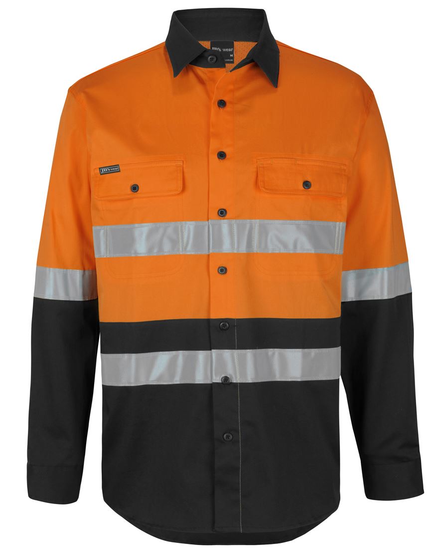 JB's HV D+N L/S STRETCH W/SHIRT WITH TAPE ORANGE/BLACK - 3XS