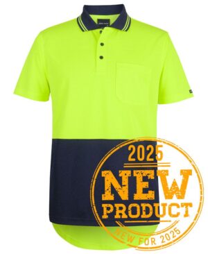 JB's HV S/S DROP TAIL POLO LIME/NAVY - 2XS