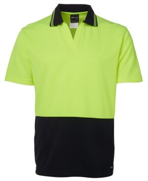JB's HV 4602.1 S/S NON BUTTON POLO LIME/NAVY - 2XS